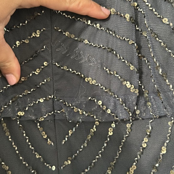 Adrianna Papell Beaded Dress in a slate/grayish blue color - Picture 3 of 3